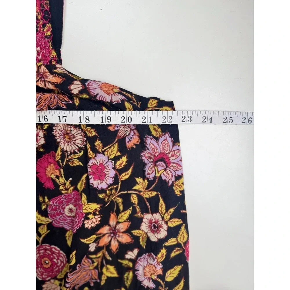 Free People Oh Baby Dress‎ Babydoll  XS Floral Boho Mini Smocked Cottagecore